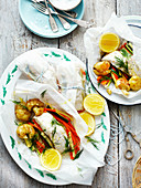 Steamed Fish and Vegetable Parcels