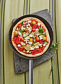 Vegetarian pan pizza