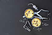Mini pies with olives and sheep's cheese