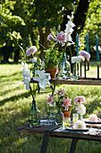 Table with summer flowers