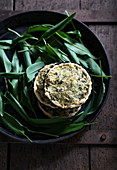 Vegan courgette and wild garlic quiches