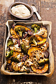 Roast vegetables with herbs and seeds