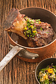 Slow-cooked beef shank with gremolata