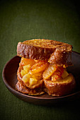 Pain perdu with pineapple, oranges and turmeric