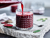 Beetroot juice with cucumber and mint