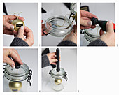Anleitung für einen Kerzenhalter aus einem Einmachglas