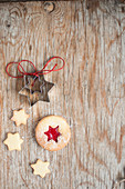 Christmas jam cookie with little cookies