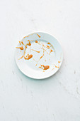 Remains of tarte tatin on a plate