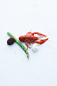 Ingredients for Leipziger Allerlei with crayfish