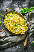 Creamed Corn with Basil
