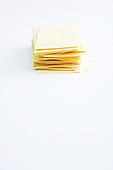 A stack of lasagne sheets