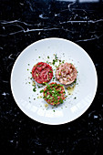 Veal, beef and lamb tartare