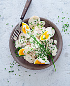 Parsnip salad with egg and chives