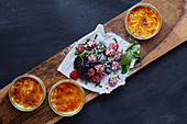 Crème brûlée with berries (France)