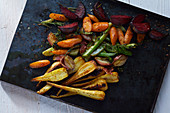 Oven-roasted root vegetables (France)