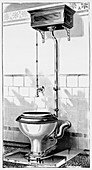 Flush Toilet with Elevated Water Tank, 1895