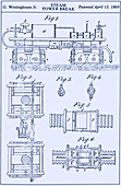 Westinghouse Steam Power Brake Patent, 1869
