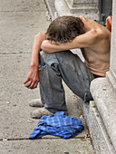 Homeless man, Cambridge, USA