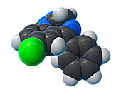 Alprazolam, molecular model