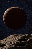 Dwarf Planet Quaoar from Moon Weywot