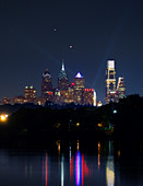 Venus and Jupiter over Philadelphia