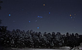 Sirius and Orion Setting on the Snow