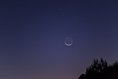 Planet Mercury and Waning Crescent Moon