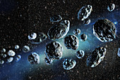 Asteroid Cluster, illustration