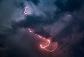 Lightning, time-exposure image