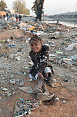 Girl in a polluted area of Antananarivo