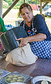 Bread baking with Portuguese stone oven, Hawaii
