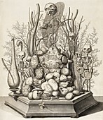 Foetal skeletons diorama, 17th century