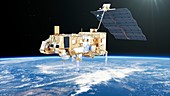 MetOp weather satellite in orbit, illustration