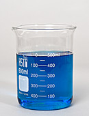 Laboratory Beaker with Blue Liquid