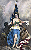 Columbia Holding Emancipation Proclamation, 1863