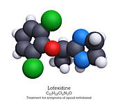Lofexidine, Treatment for Opioid Withdrawal, 3D Rendering