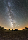 Milky Way over countryside