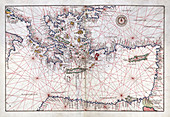 Portolan Atlas, Eastern Mediterranean Sea, 1544