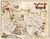 Joan Blaeu, Brie Region Map, France, 17th Century