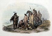 Native American Crow Indians Warriors, 1830s