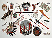 Native American Clothing and Weapons, 1830s