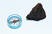 Magnetite deflects compass needle