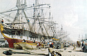 West India Docks, Unloading Sugar and Rum
