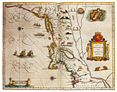 Joan Blaeu, Nova Belgica and Nova Anglia Map, 17th Century