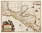 Joan Blaeu, Nova Hispania Map, 17th Century