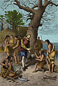 Captain John Smith, Powhatans' Captive, 1607