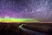 Star Trails over the Red Deer River, Alberta, Canada