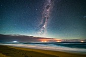 Dark Emu Rising in Moonlight over Tasman Sea, Australia