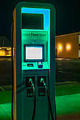 Electric vehicle charging station, Nebraska, USA