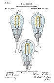Edison Incandescent Electric Lamp Patent, 1882